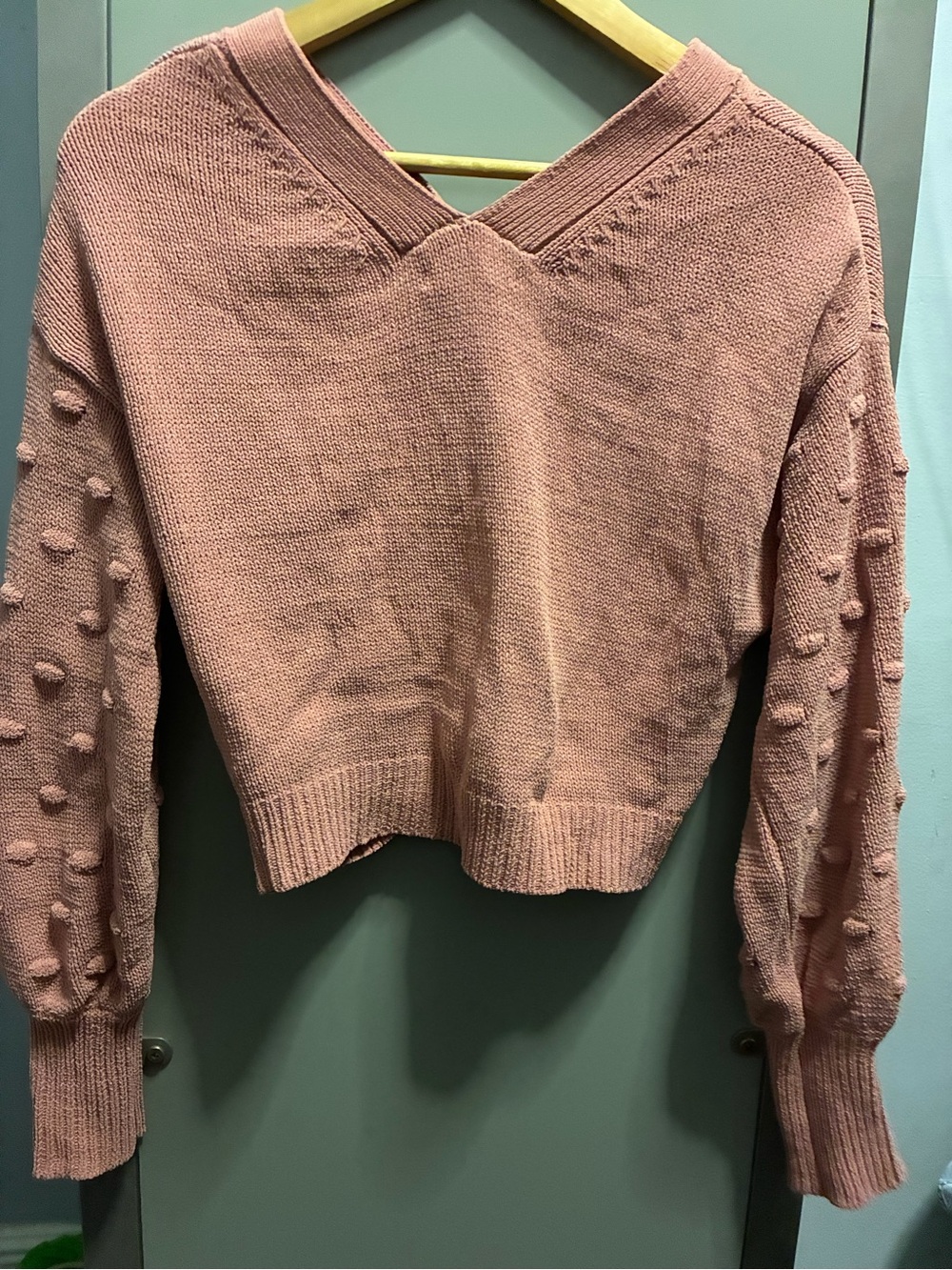 moon & madison Pink Cropped Button Cardigan Sweater - Picture 2 of 3